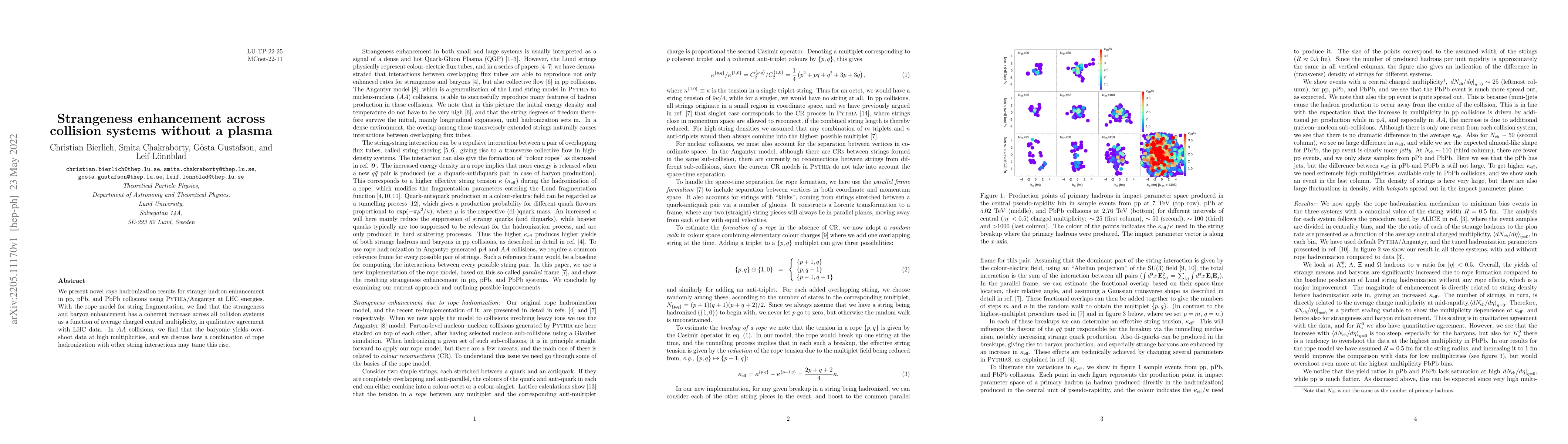 Thumbnail for Strangeness enhancement across collision systems without a plasma