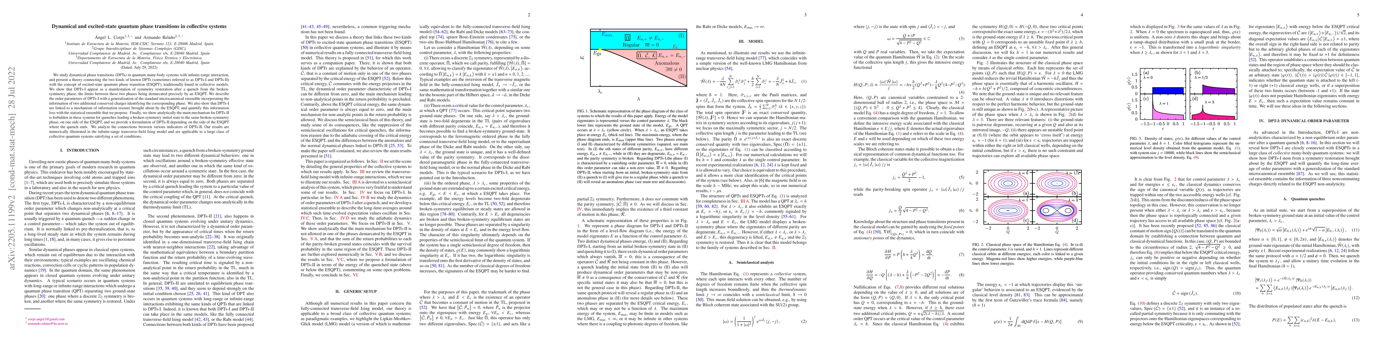 Thumbnail for Dynamical and excited-state quantum phase transitions in collective
  systems