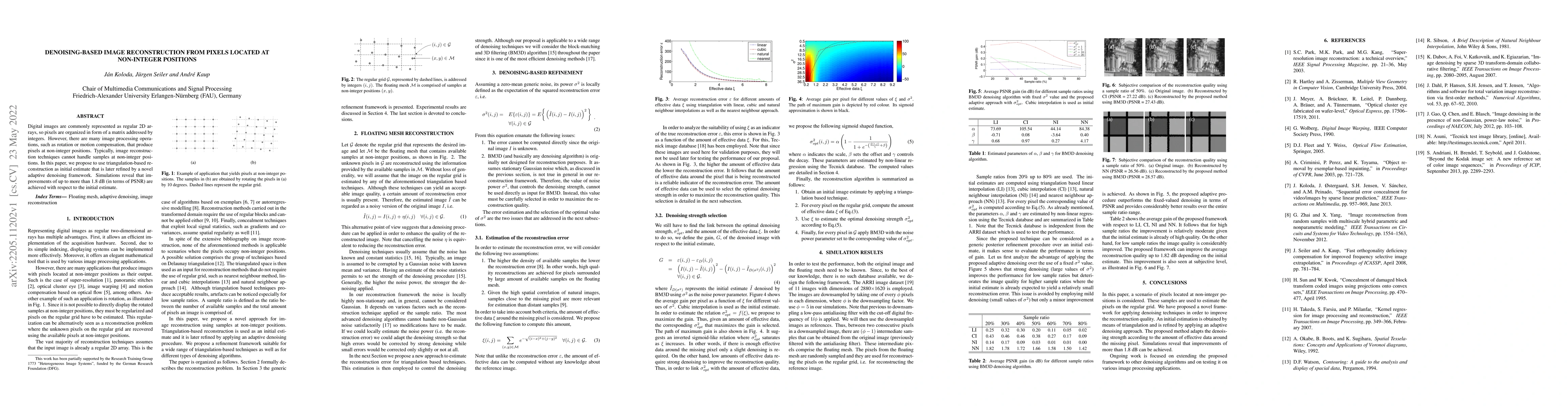 Thumbnail for Denoising-based image reconstruction from pixels located at non-integer
  positions