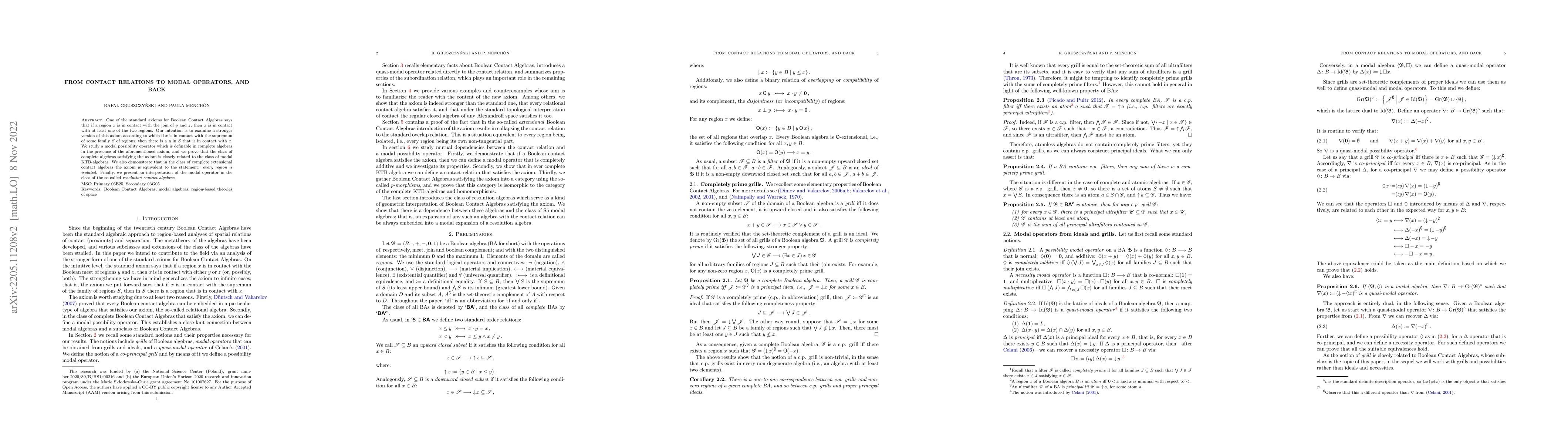 Thumbnail for From contact relations to modal operators, and back