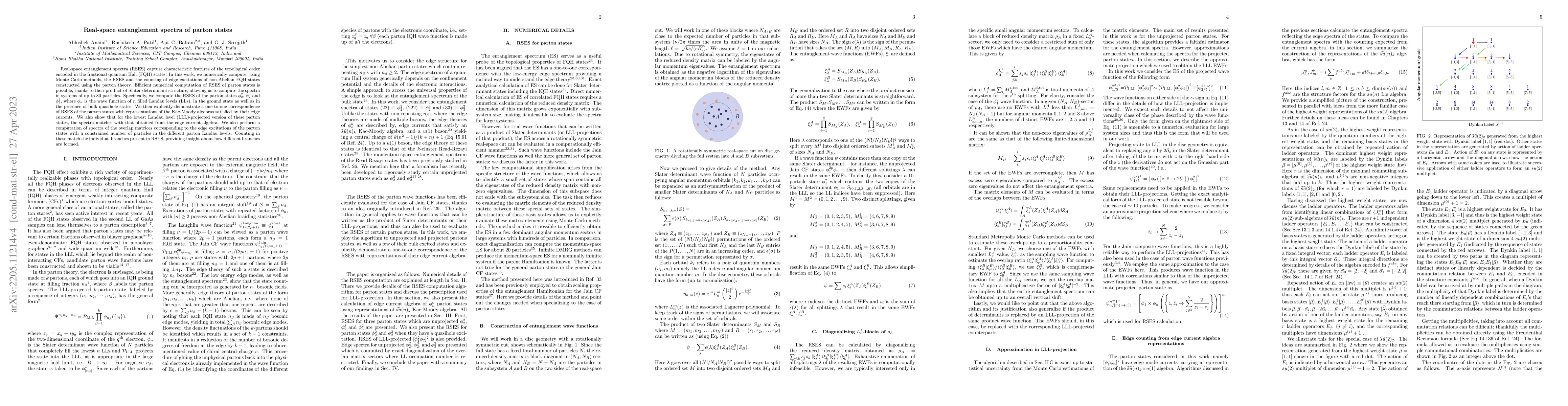 Thumbnail for Real-space entanglement spectra of parton states in fractional quantum
  Hall systems