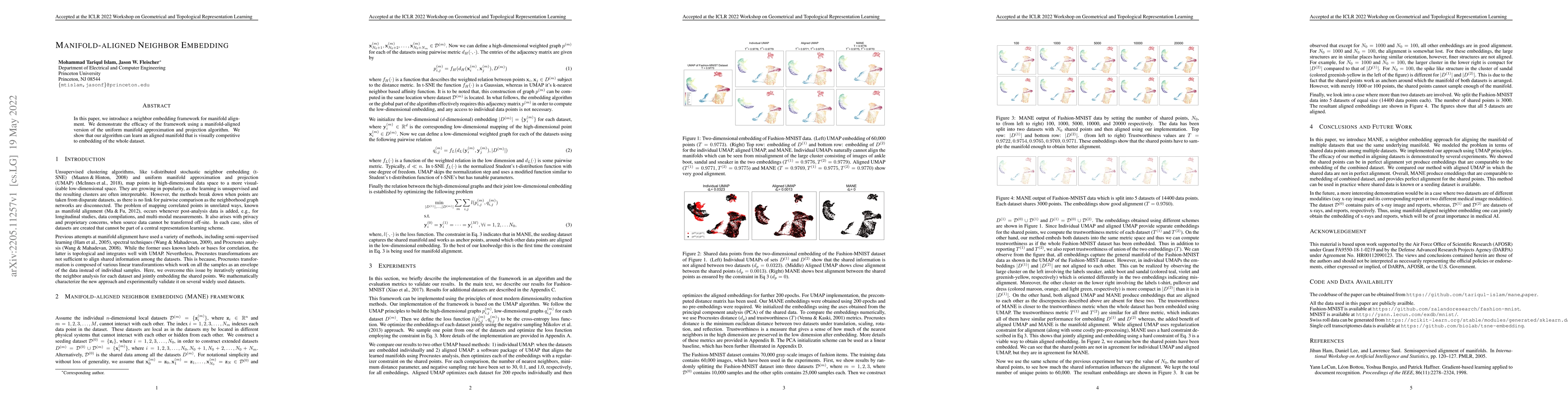 Thumbnail for Manifold-aligned Neighbor Embedding