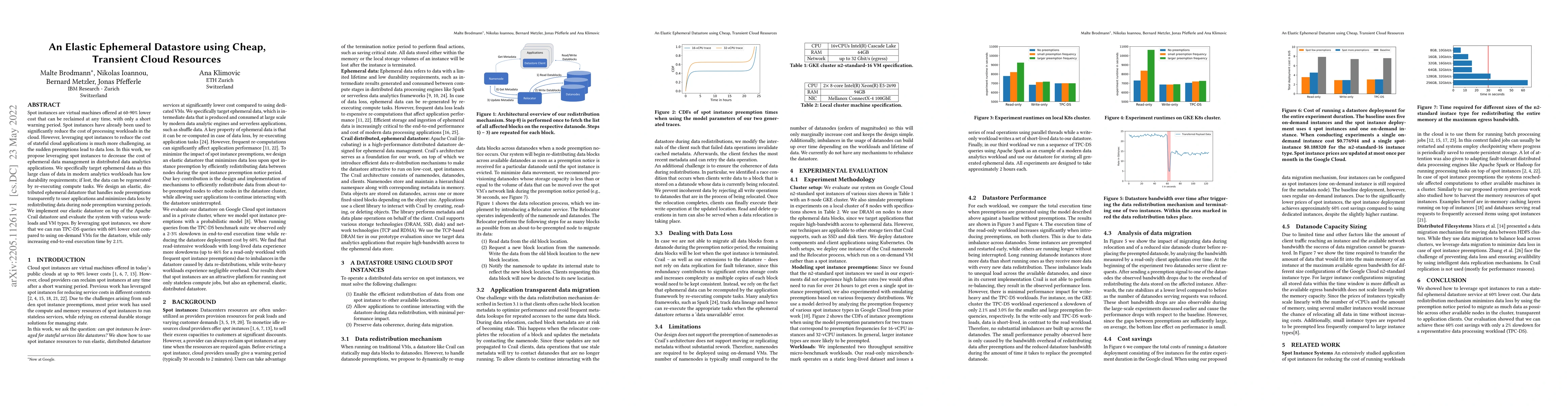 Thumbnail for An Elastic Ephemeral Datastore using Cheap, Transient Cloud Resources