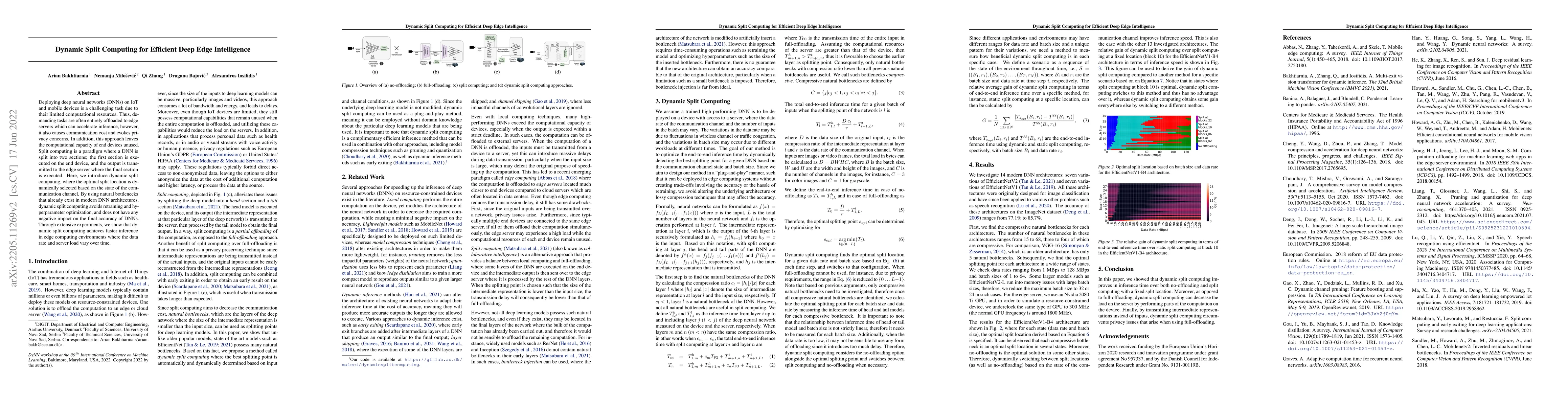 Thumbnail for Dynamic Split Computing for Efficient Deep Edge Intelligence