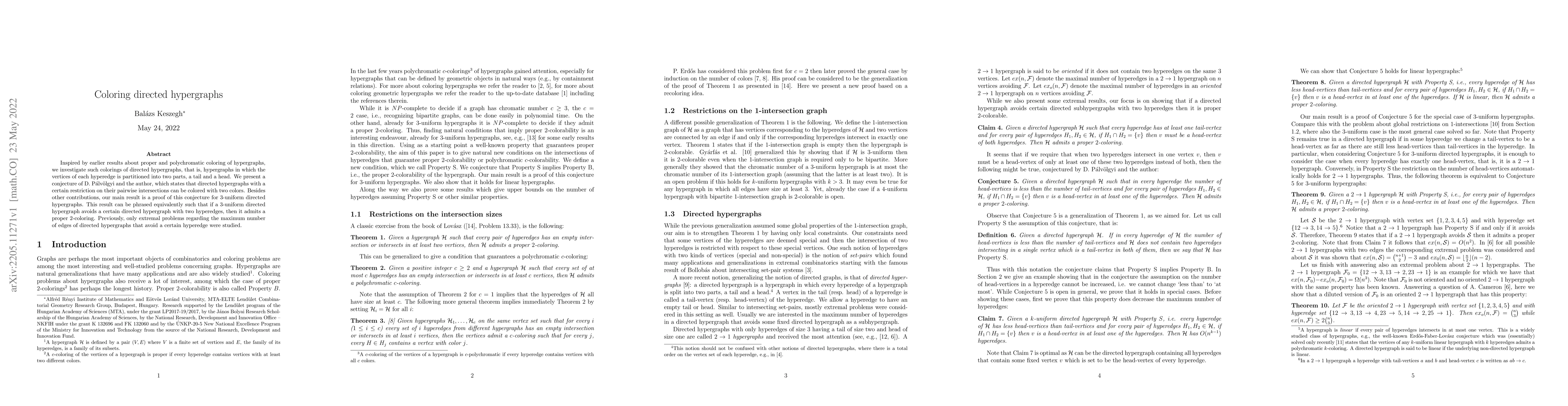 Thumbnail for Coloring directed hypergraphs