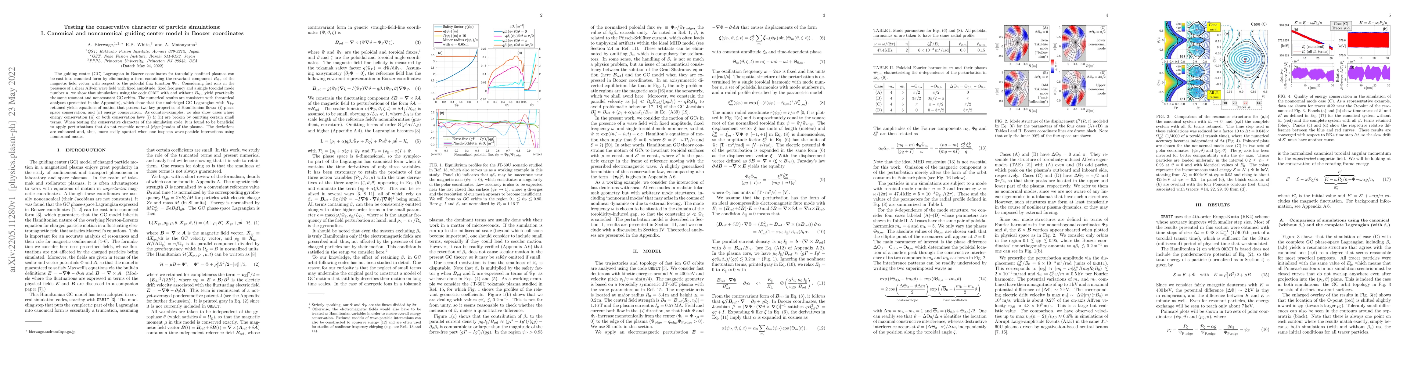 Thumbnail for Testing the conservative character of particle simulations: I. Canonical
  and noncanonical guiding center model in Boozer coordinates