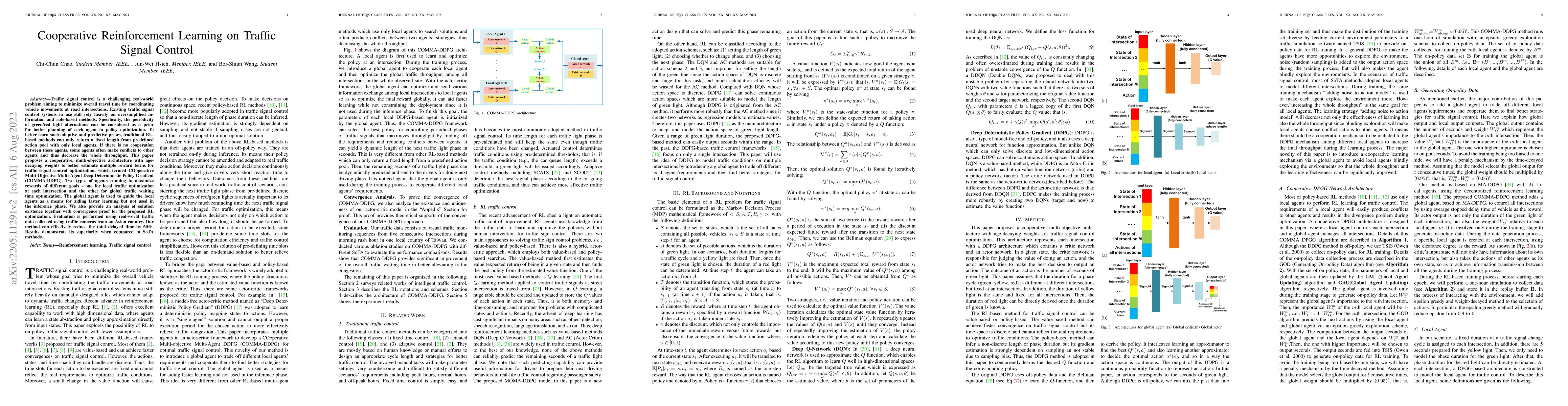 Thumbnail for Cooperative Reinforcement Learning on Traffic Signal Control