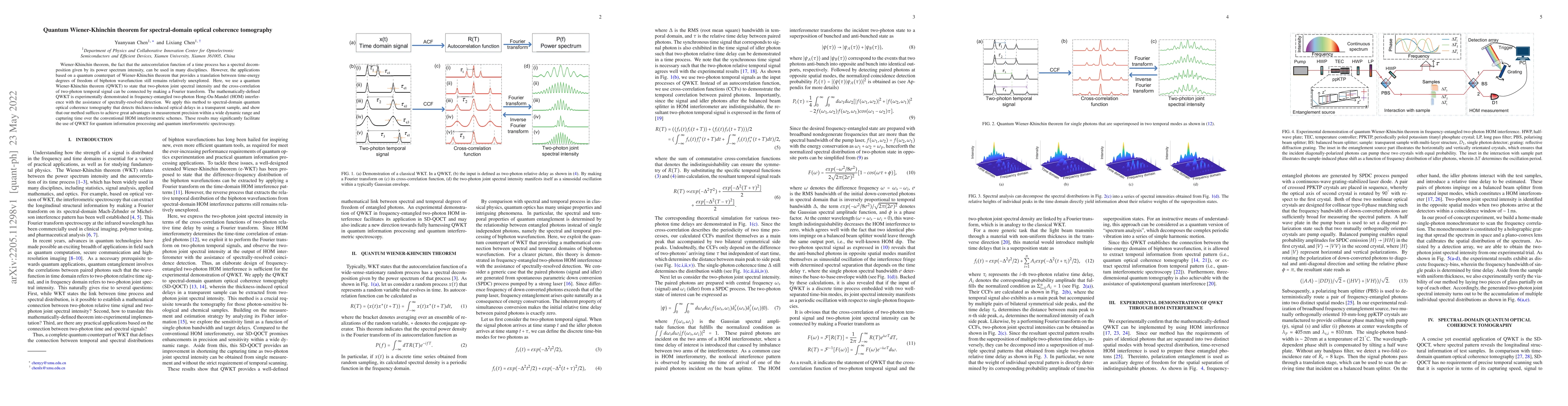 Thumbnail for Quantum Wiener-Khinchin theorem for spectral-domain optical coherence
  tomography
