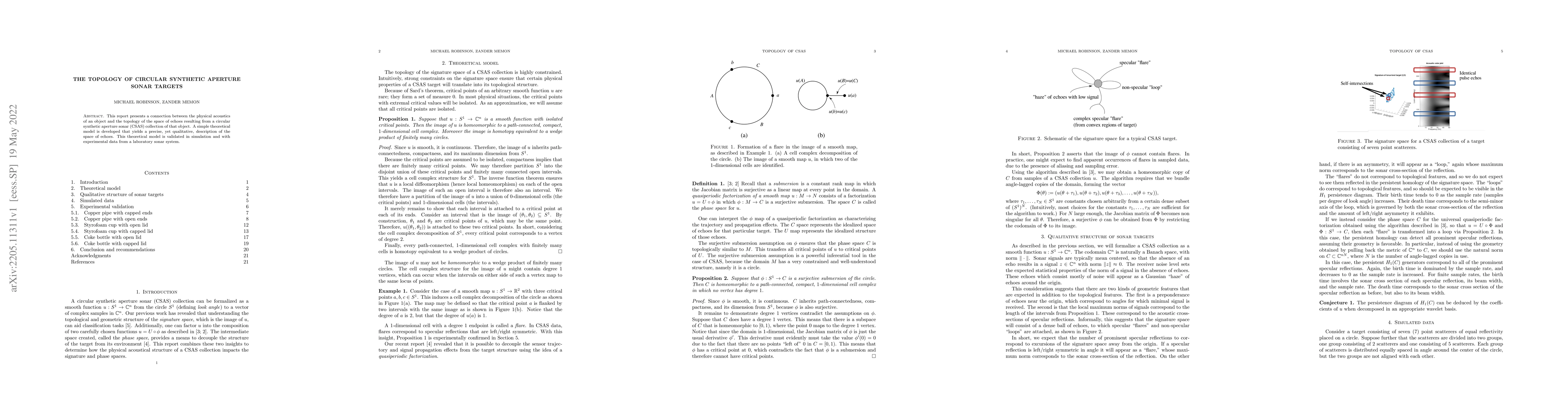 Thumbnail for The Topology of Circular Synthetic Aperture Sonar Targets