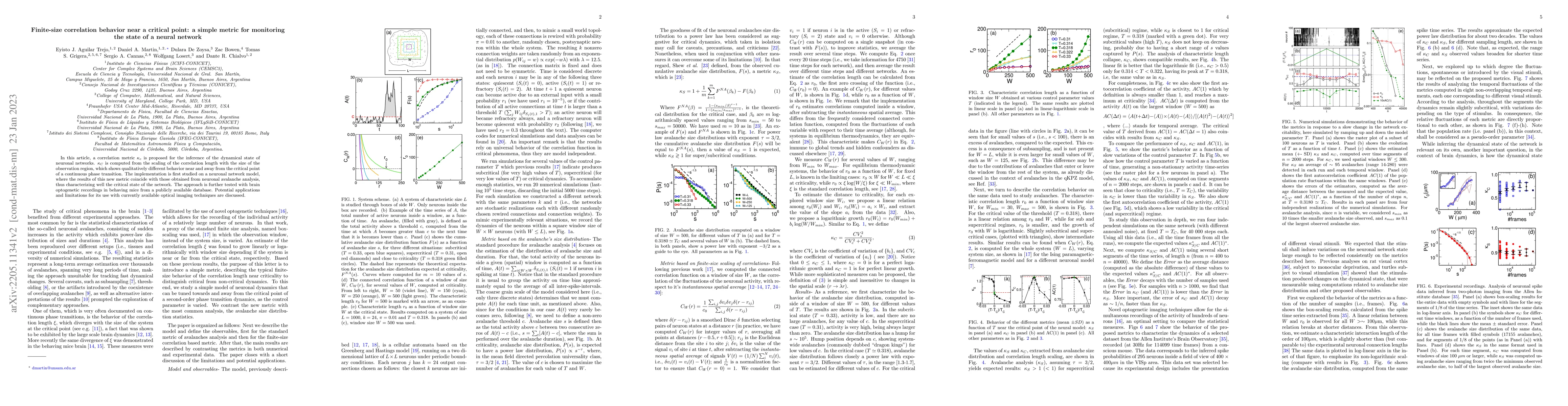 Thumbnail for Finite-size correlation behavior near a critical point: a simple metric
  for monitoring the state of a neural network