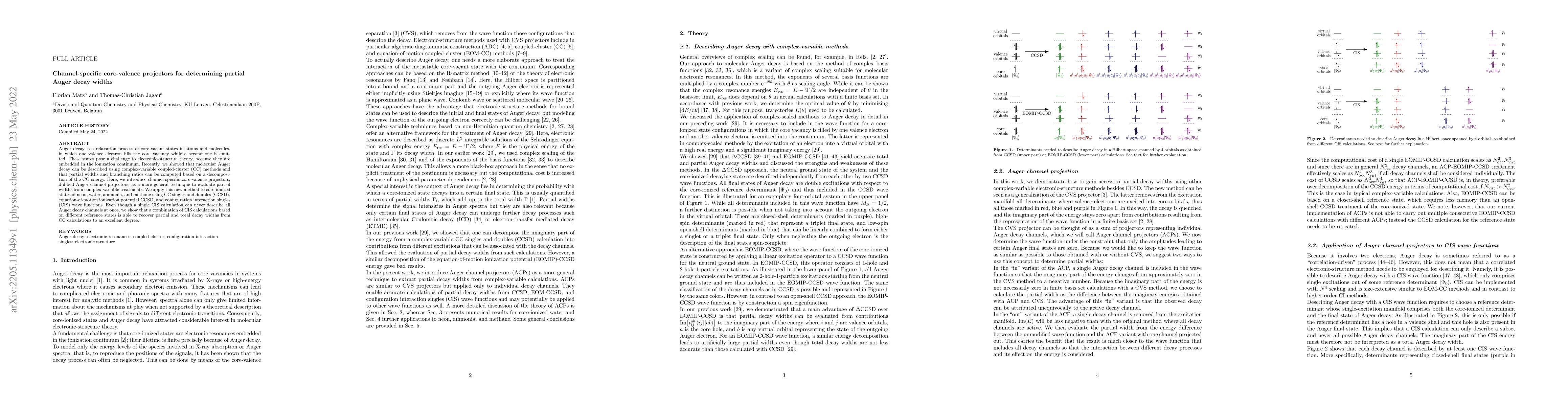 Thumbnail for Channel-specific core-valence projectors for determining partial Auger
  decay widths