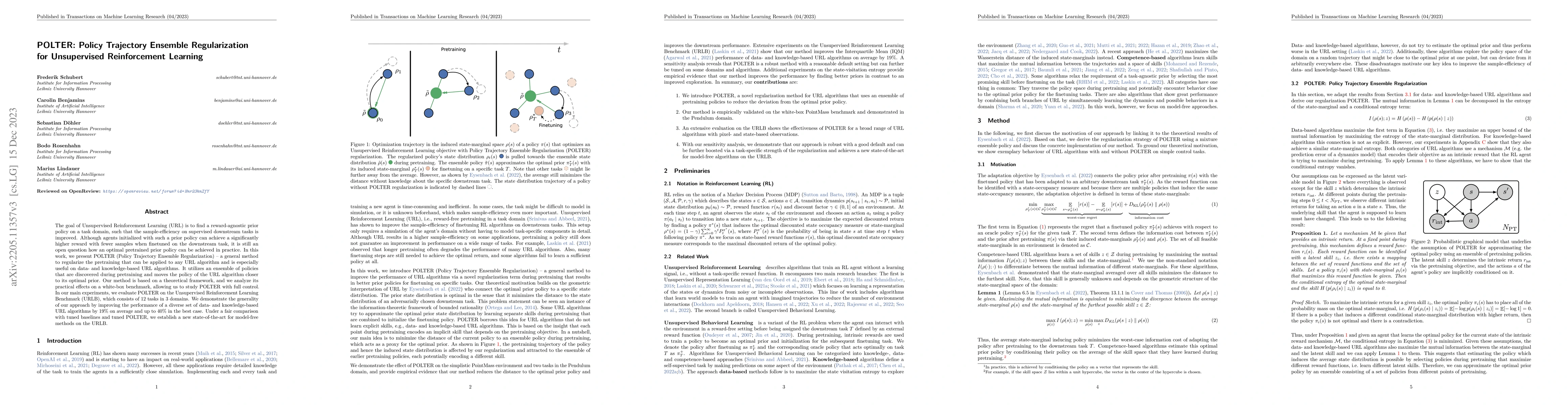 Thumbnail for POLTER: Policy Trajectory Ensemble Regularization for Unsupervised
  Reinforcement Learning