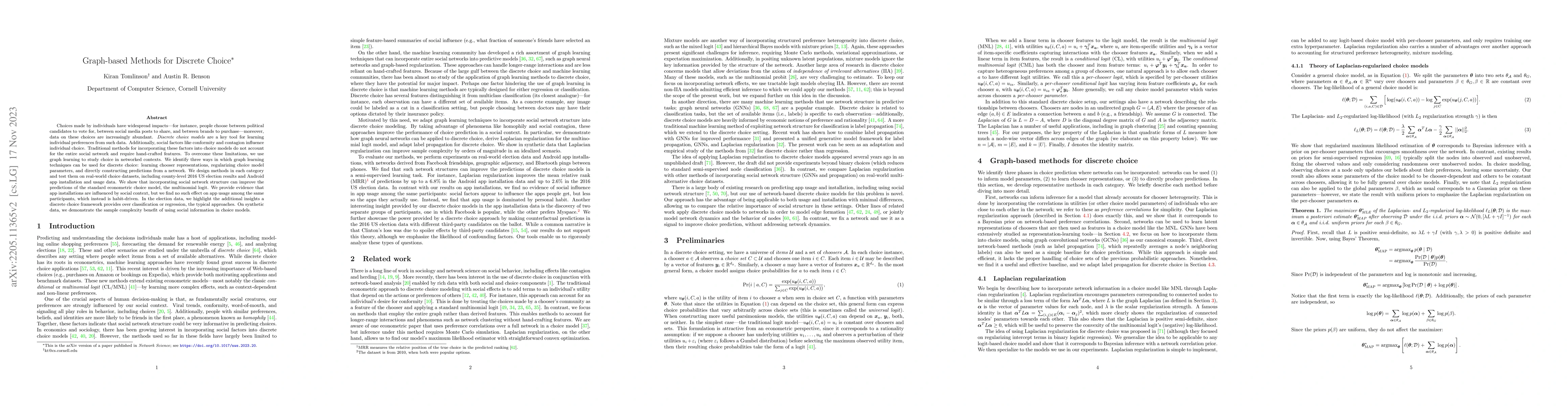 Thumbnail for Graph-Based Methods for Discrete Choice