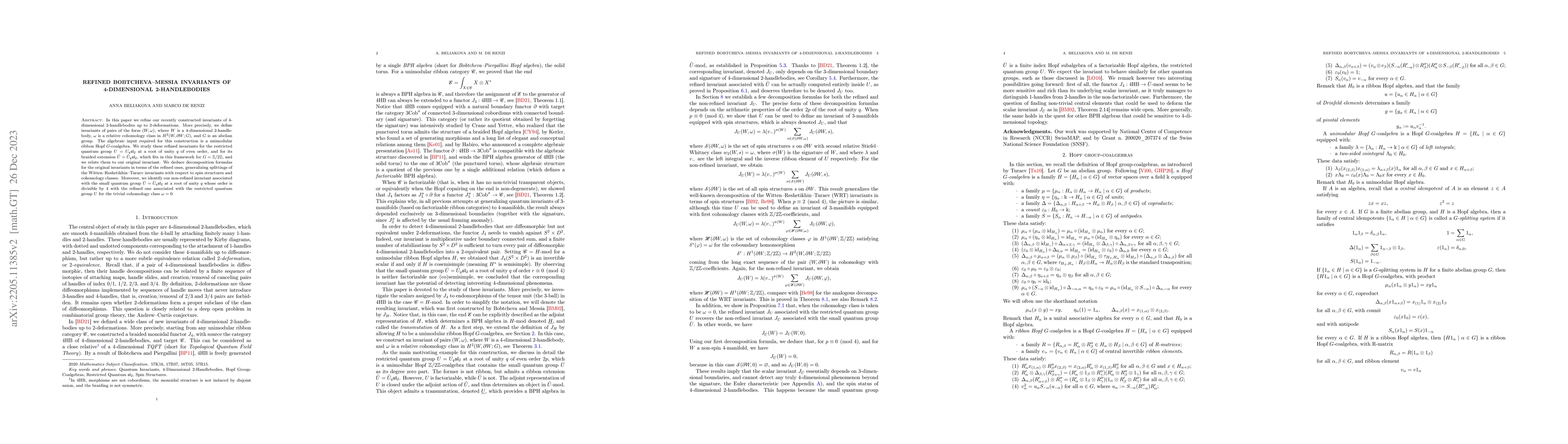 Thumbnail for Refined Bobtcheva-Messia Invariants of 4-Dimensional 2-Handlebodies
