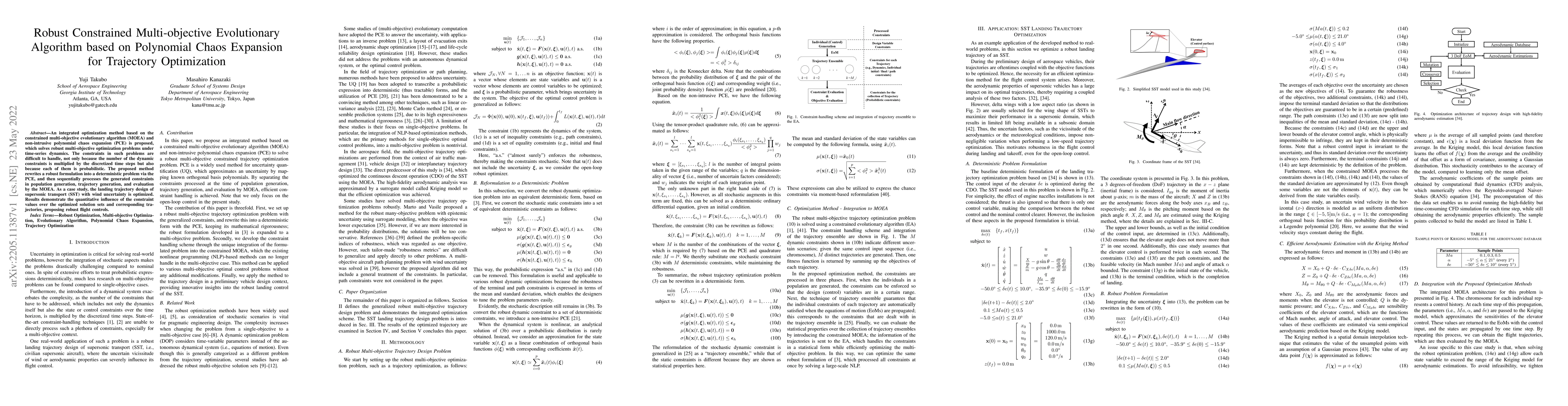 Thumbnail for Robust Constrained Multi-objective Evolutionary Algorithm based on
  Polynomial Chaos Expansion for Trajectory Optimization