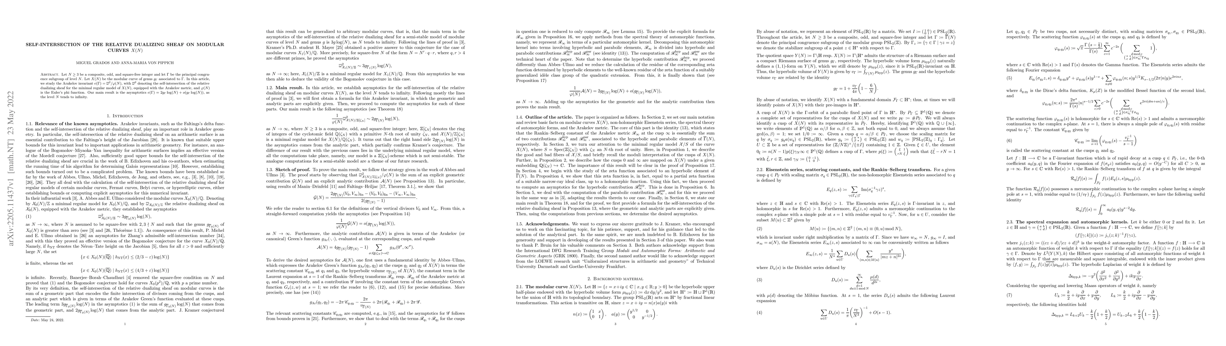 Thumbnail for Self-intersection of the relative dualizing sheaf on modular curves X(N)