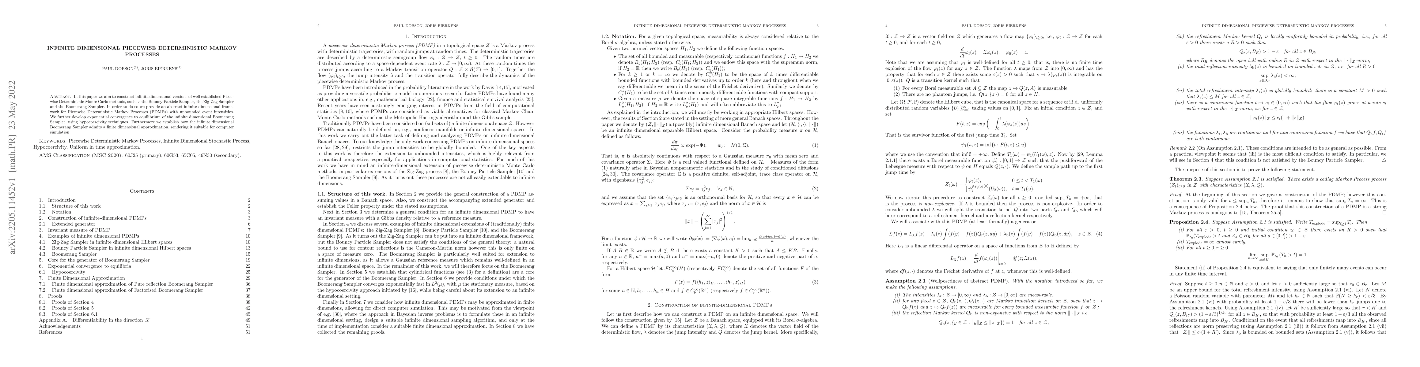 Thumbnail for Infinite Dimensional Piecewise Deterministic Markov Processes