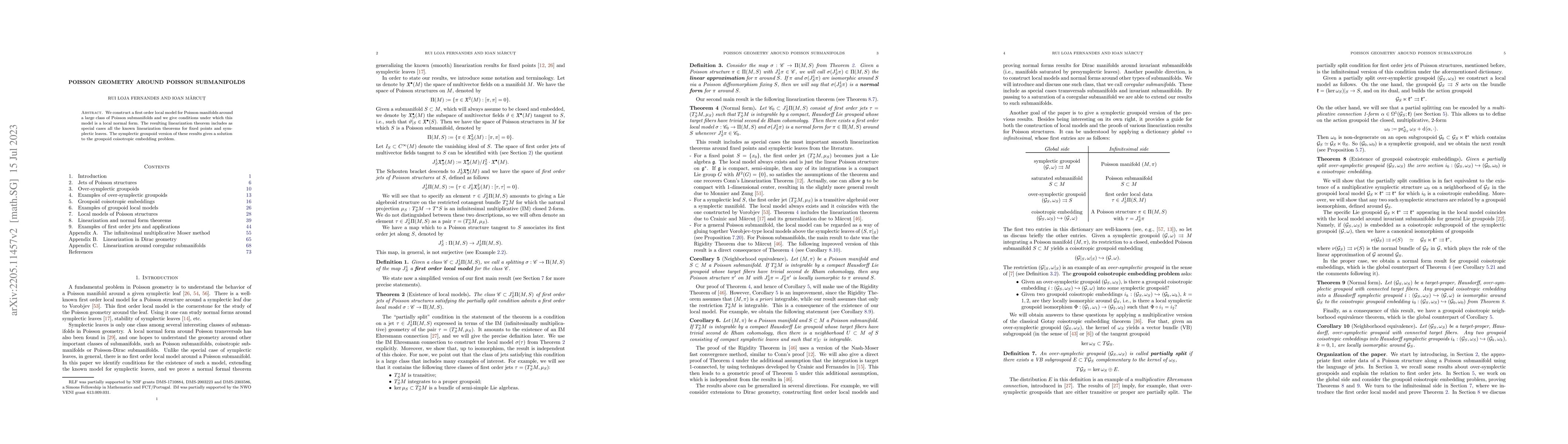 Thumbnail for Poisson geometry around Poisson submanifolds