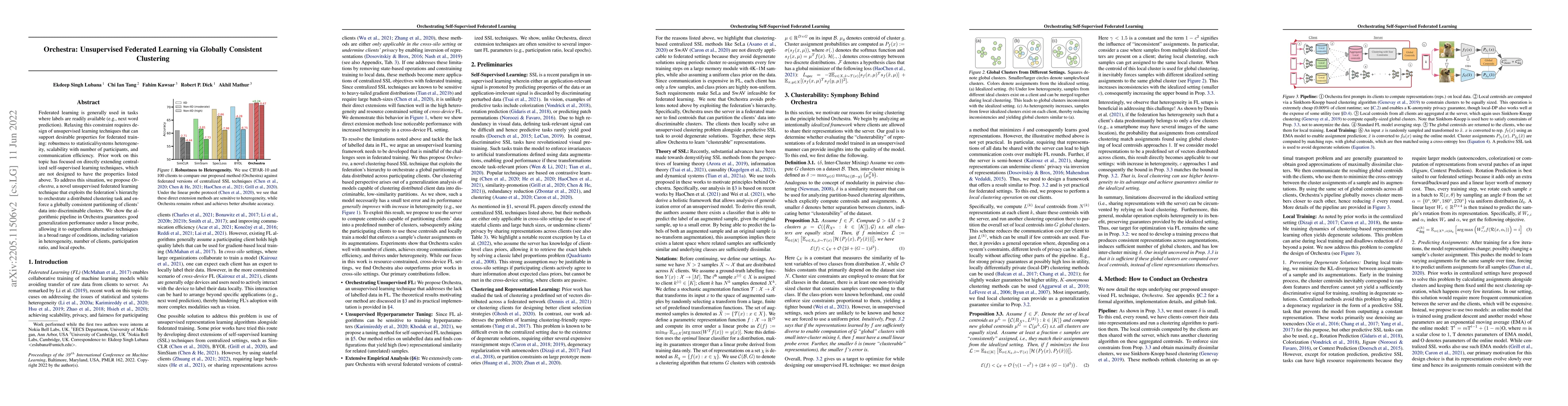 Thumbnail for Orchestra: Unsupervised Federated Learning via Globally Consistent
  Clustering