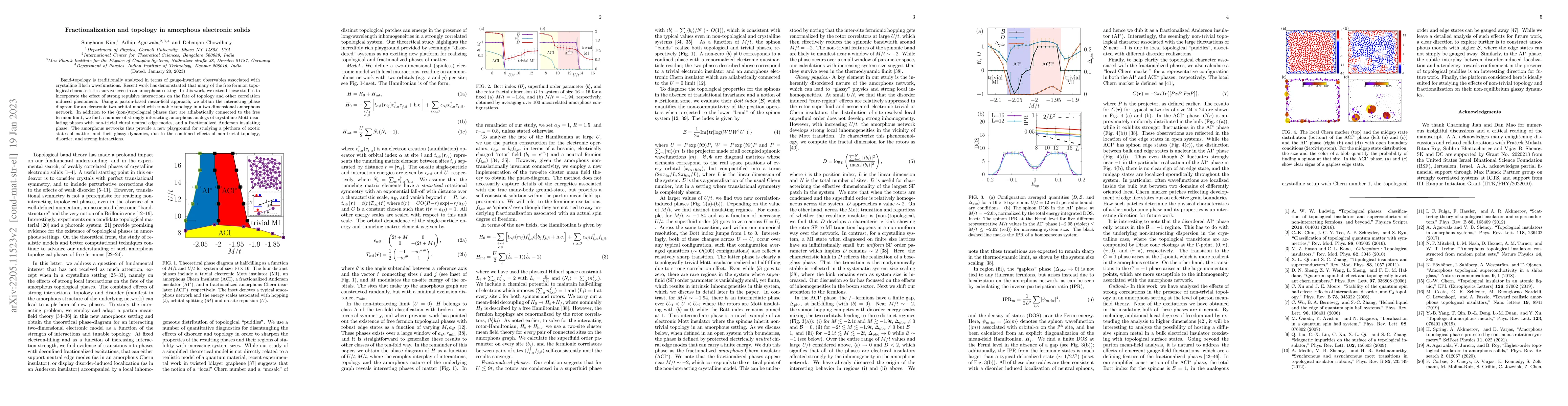 Thumbnail for Fractionalization and topology in amorphous electronic solids