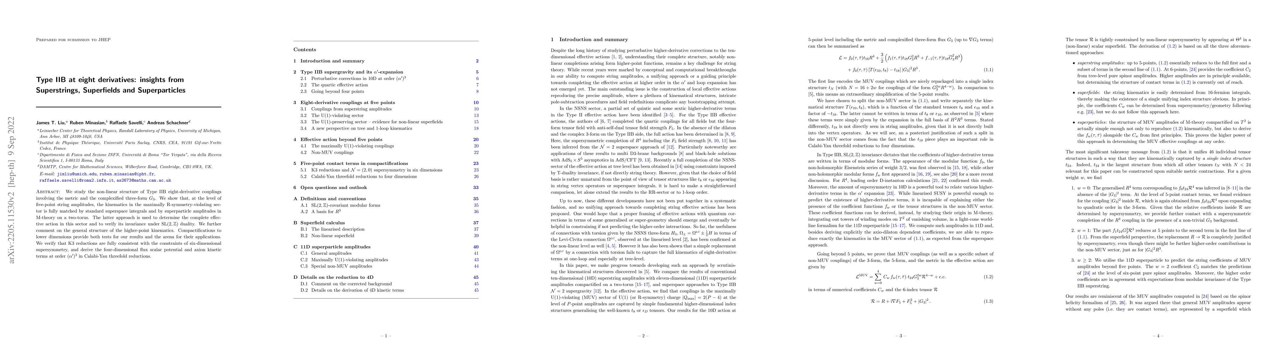 Thumbnail for Type IIB at eight derivatives: insights from Superstrings, Superfields
  and Superparticles