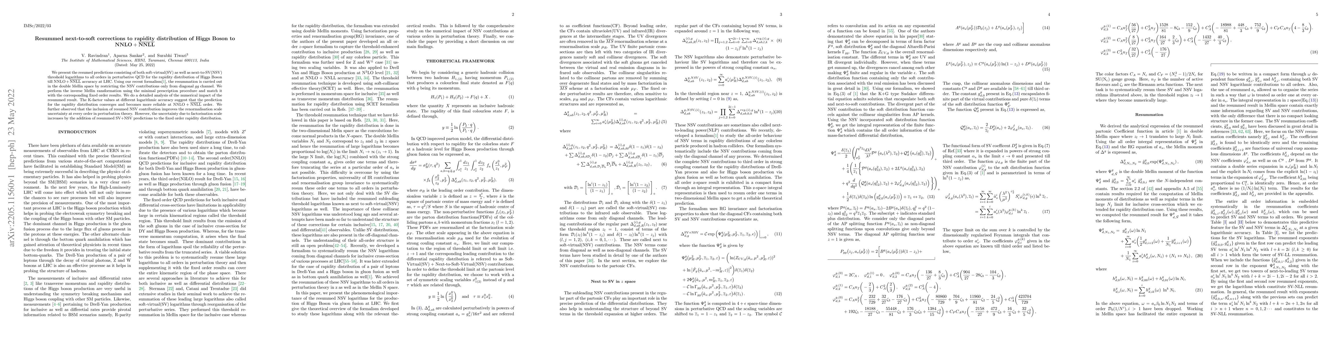 Thumbnail for Resummed next-to-soft corrections to rapidity distribution of Higgs
  Boson to $ \textbf{NNLO} + \overline{\textbf{NNLL} } $