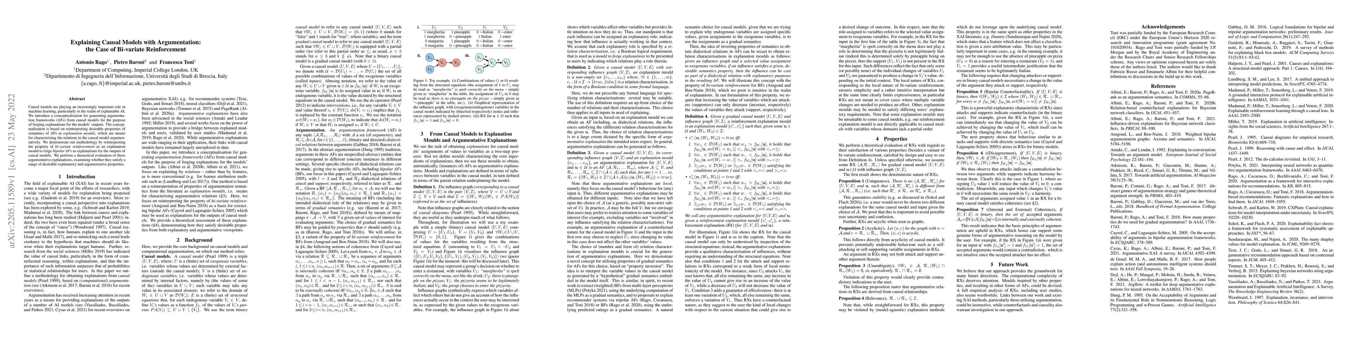 Thumbnail for Explaining Causal Models with Argumentation: the Case of Bi-variate
  Reinforcement