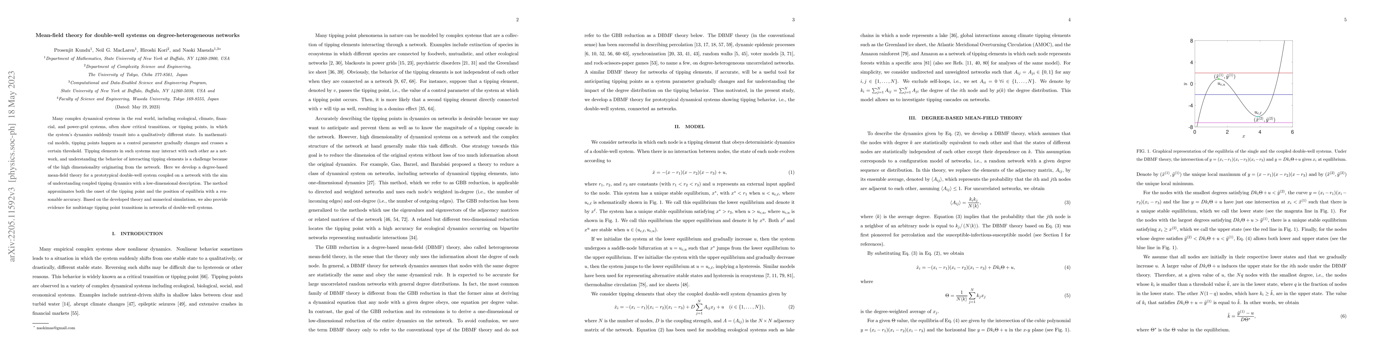 Thumbnail for Mean-field theory for double-well systems on degree-heterogeneous
  networks