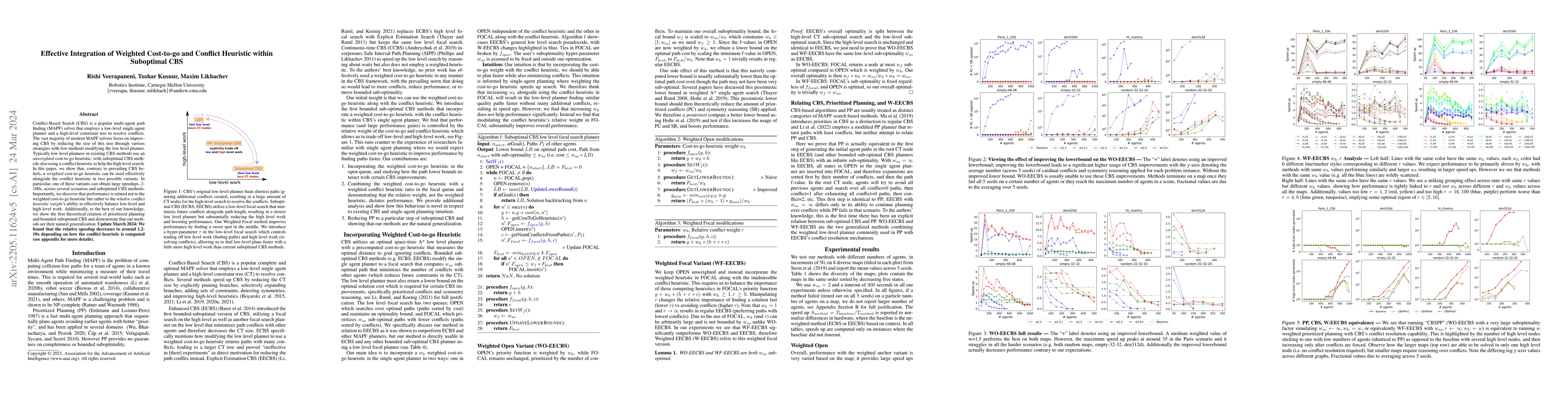 Thumbnail for Effective Integration of Weighted Cost-to-go and Conflict Heuristic
  within Suboptimal CBS