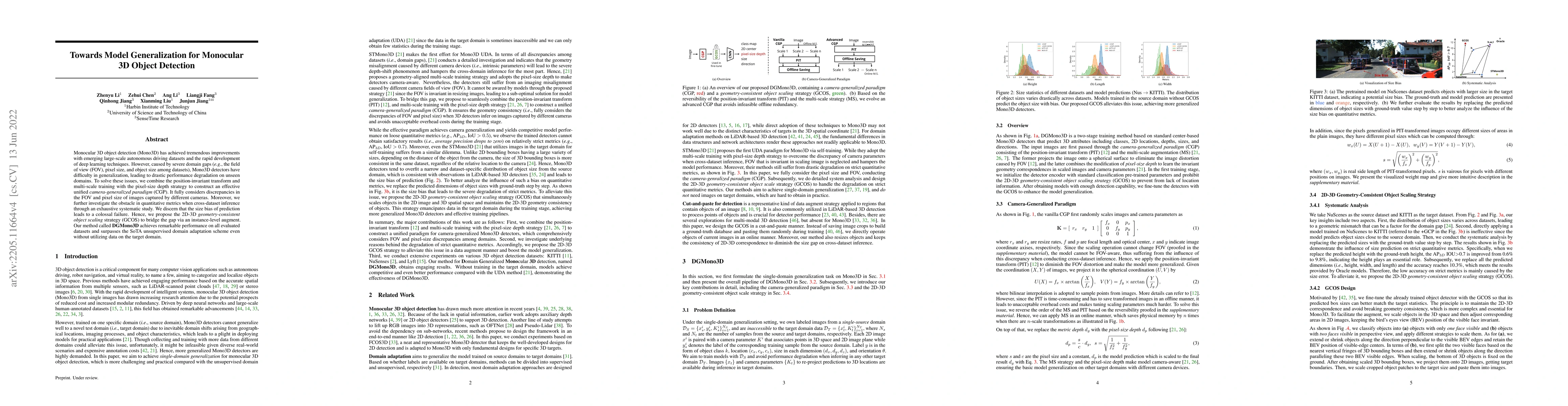 Thumbnail for Towards Model Generalization for Monocular 3D Object Detection