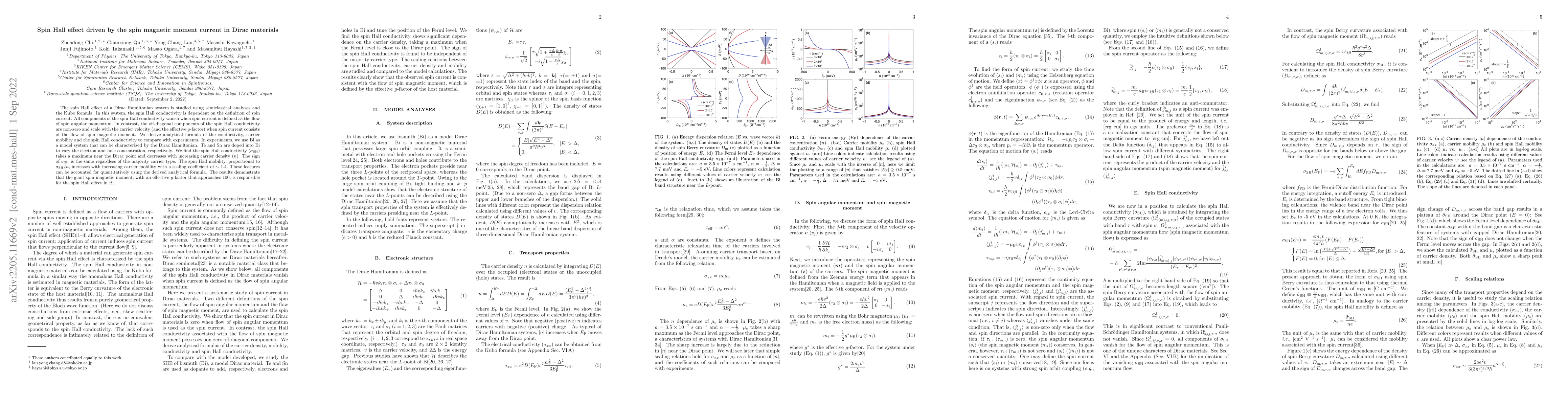 Thumbnail for Spin Hall effect driven by the spin magnetic moment current in Dirac
  materials