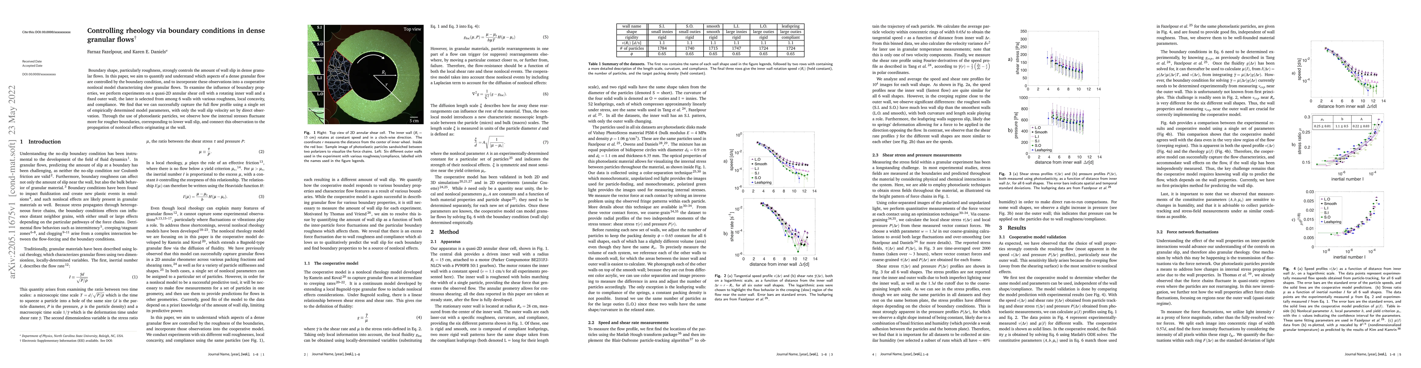 Thumbnail for Controlling rheology via boundary conditions in dense granular flows