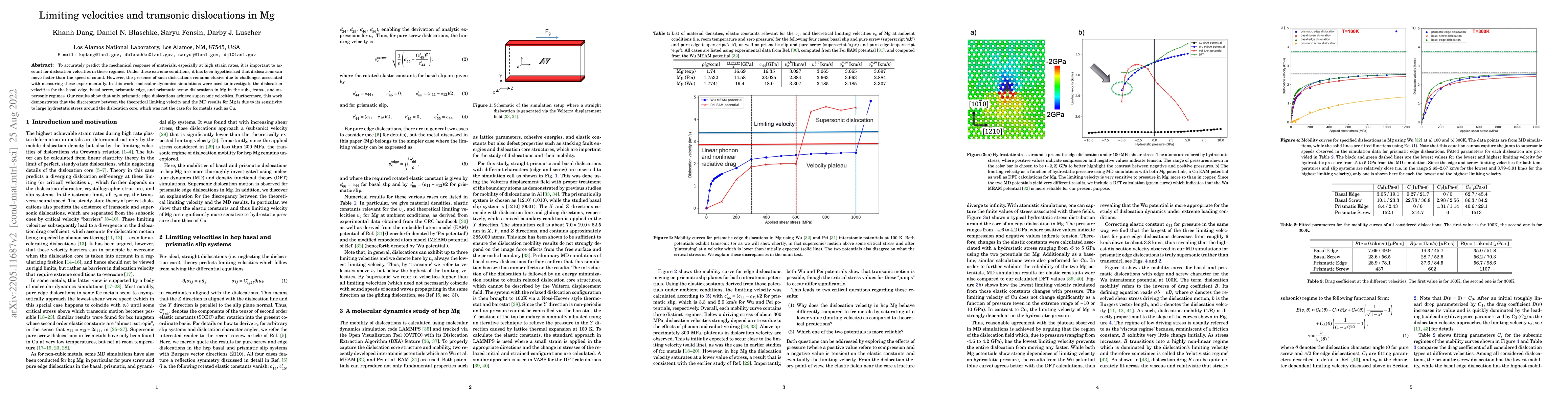 Thumbnail for Limiting velocities and transonic dislocations in Mg