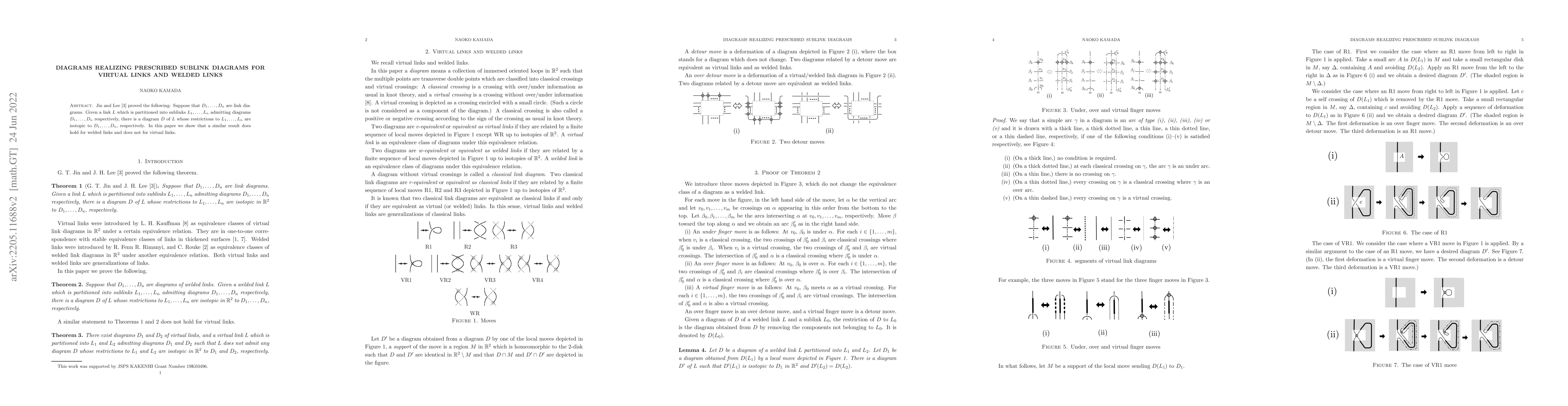 Thumbnail for Diagrams realizing prescribed sublink diagrams for virtual links and
  welded links