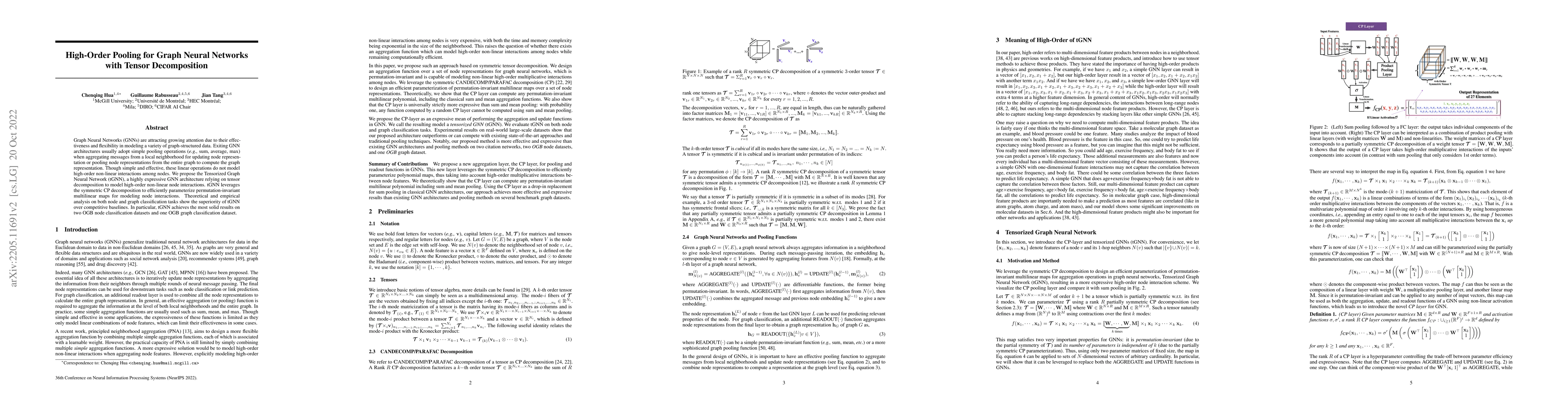 Thumbnail for High-Order Pooling for Graph Neural Networks with Tensor Decomposition