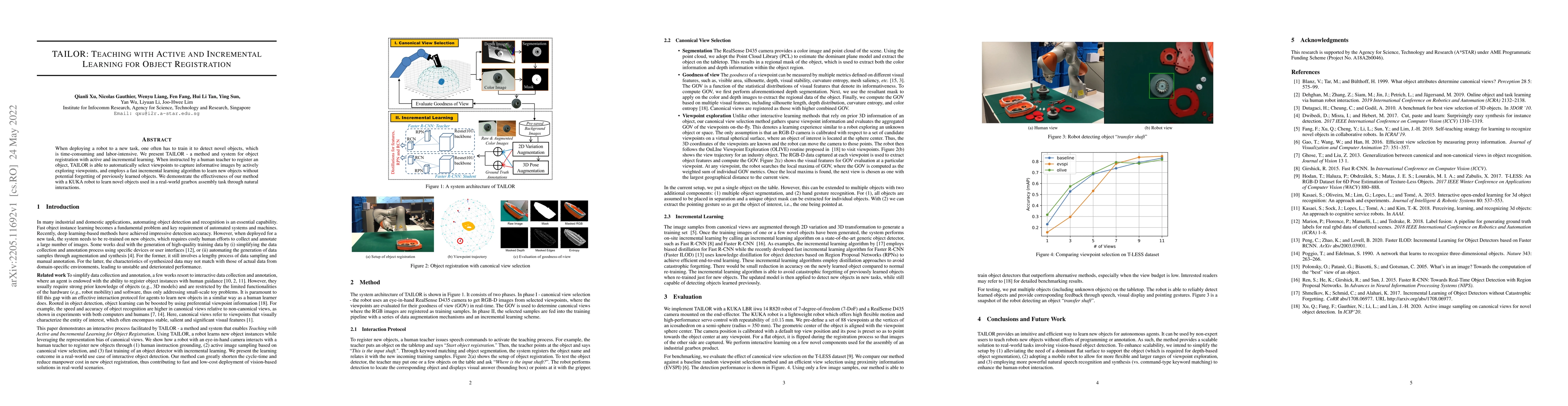 Thumbnail for TAILOR: Teaching with Active and Incremental Learning for Object
  Registration