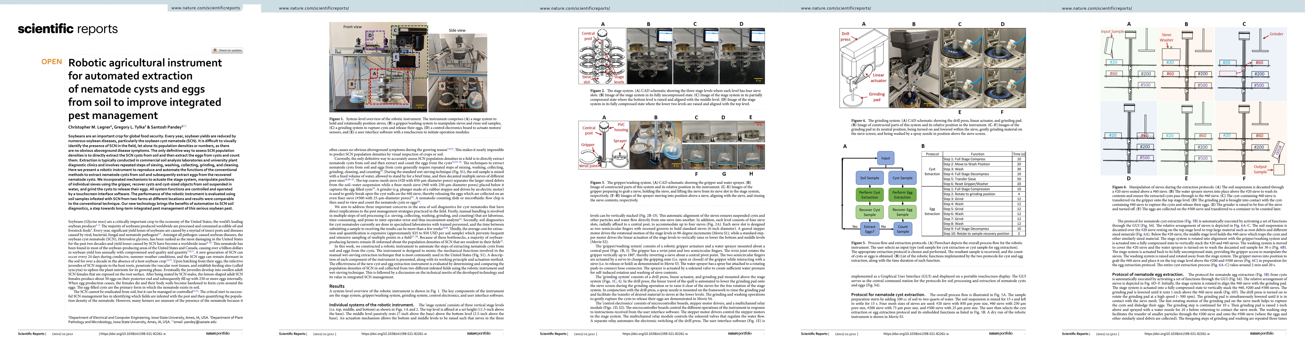 Thumbnail for Robotic agricultural instrument for automated extraction of nematode
  cysts and eggs from soil to improve integrated pest management