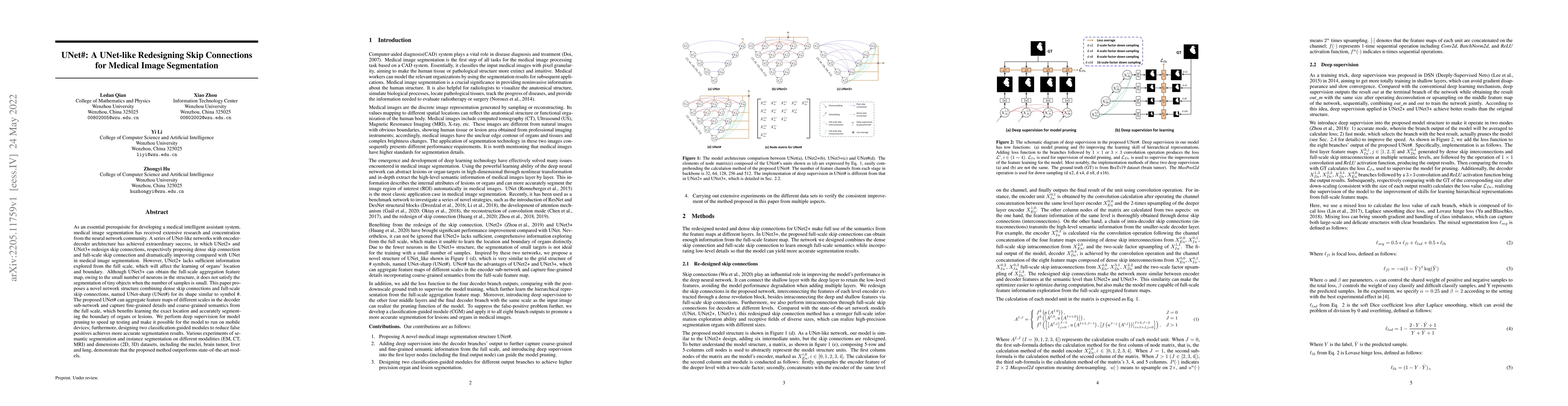 Thumbnail for UNet#: A UNet-like Redesigning Skip Connections for Medical Image
  Segmentation