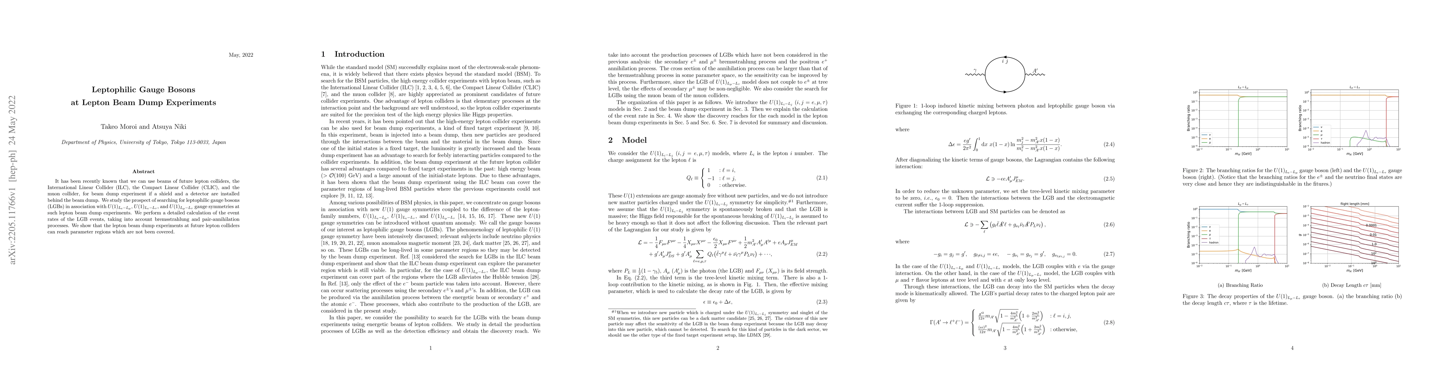 Thumbnail for Leptophilic Gauge Bosons at Lepton Beam Dump Experiments