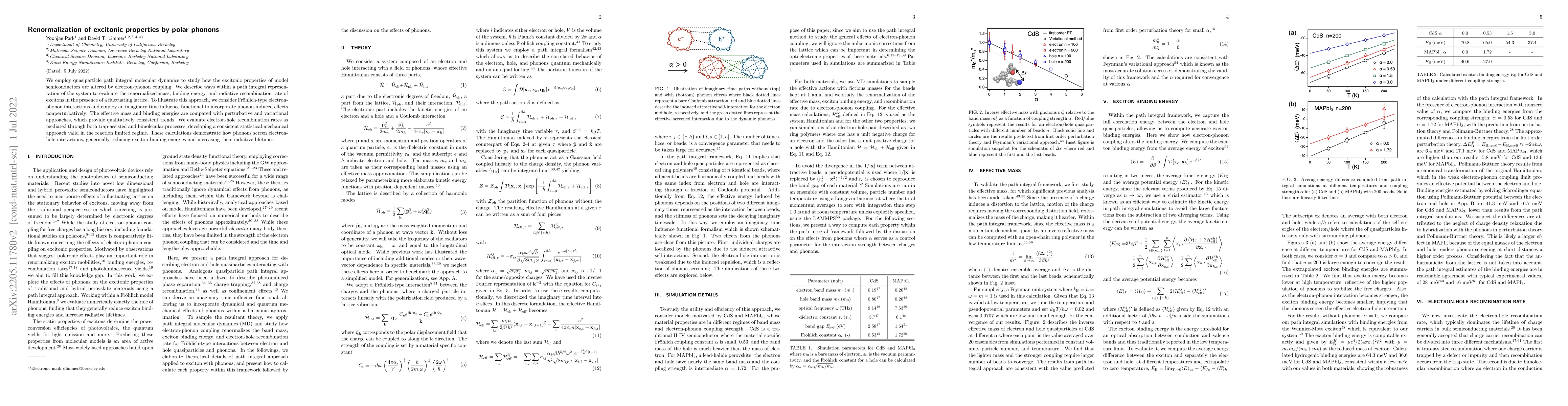 Thumbnail for Renormalization of excitonic properties by polar phonons