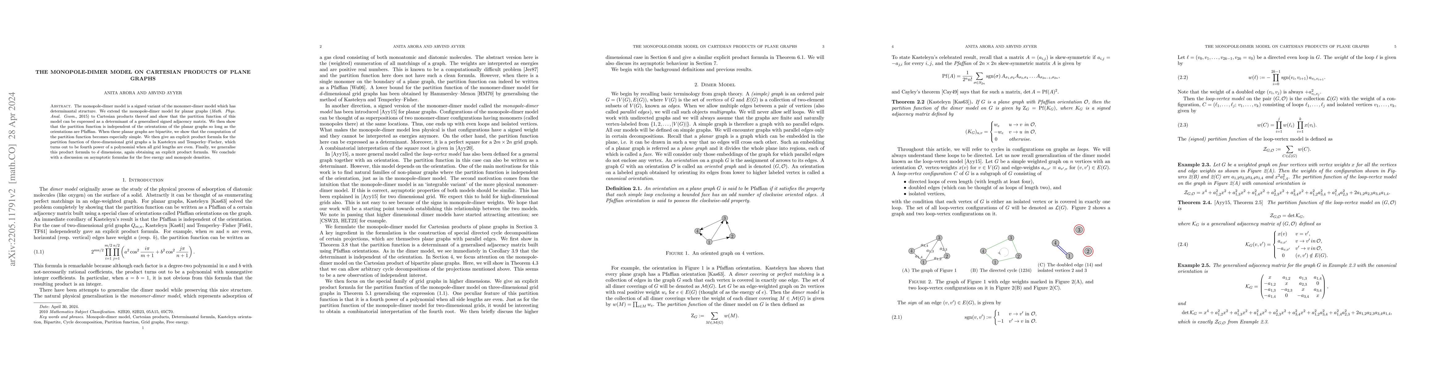 Thumbnail for The monopole-dimer model on Cartesian products of plane graphs