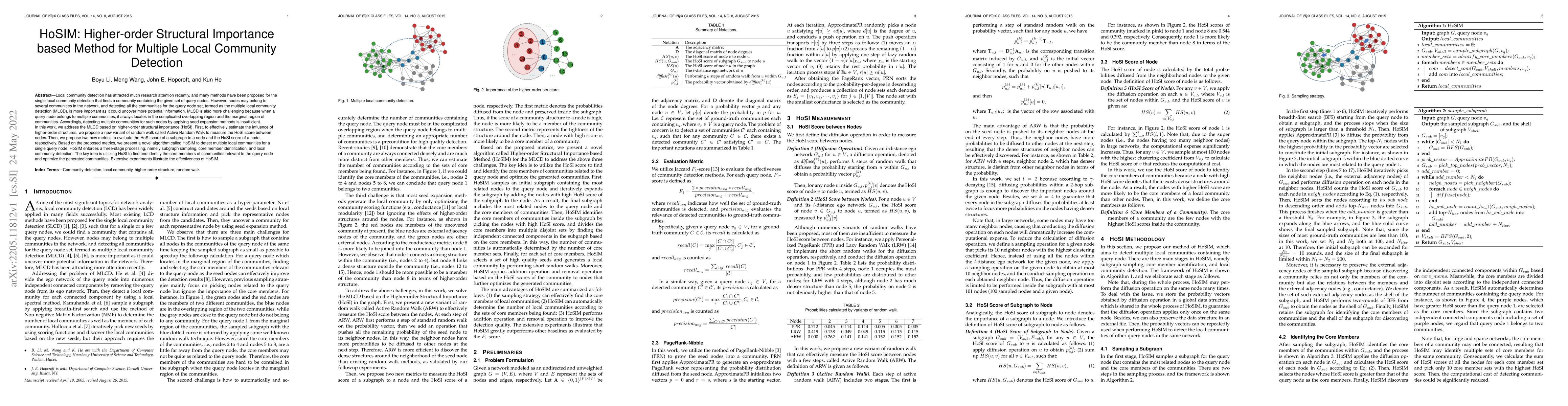 Thumbnail for HoSIM: Higher-order Structural Importance based Method for Multiple
  Local Community Detection
