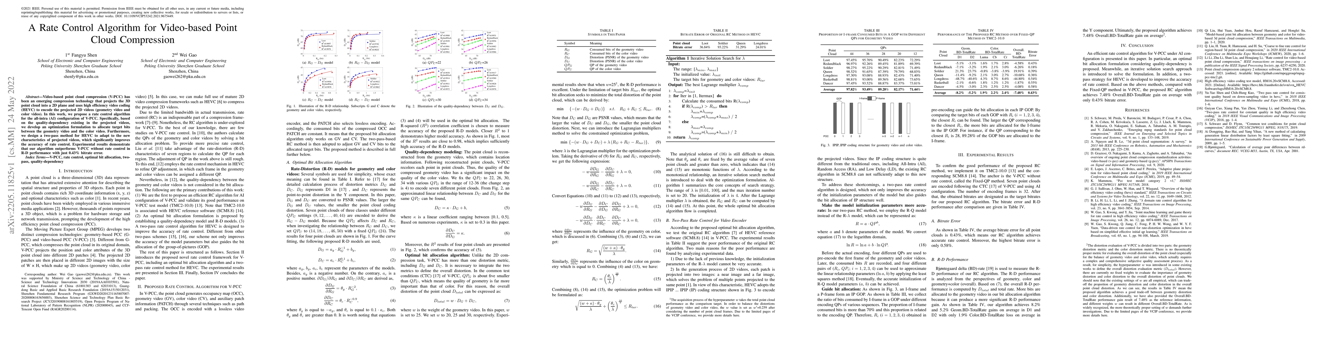 Thumbnail for A Rate Control Algorithm for Video-based Point Cloud Compression