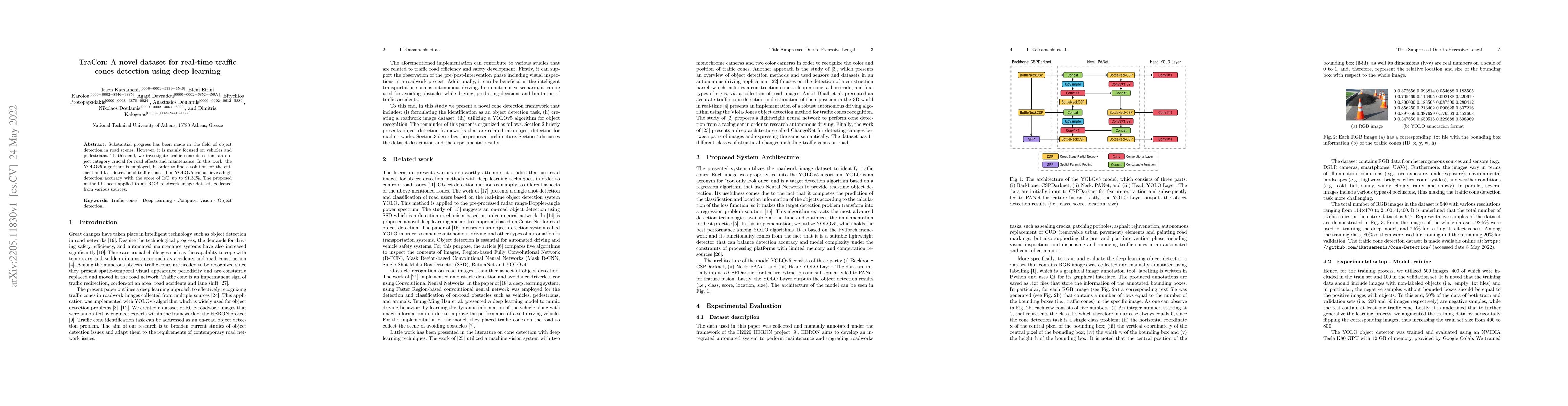 Thumbnail for TraCon: A novel dataset for real-time traffic cones detection using deep
  learning