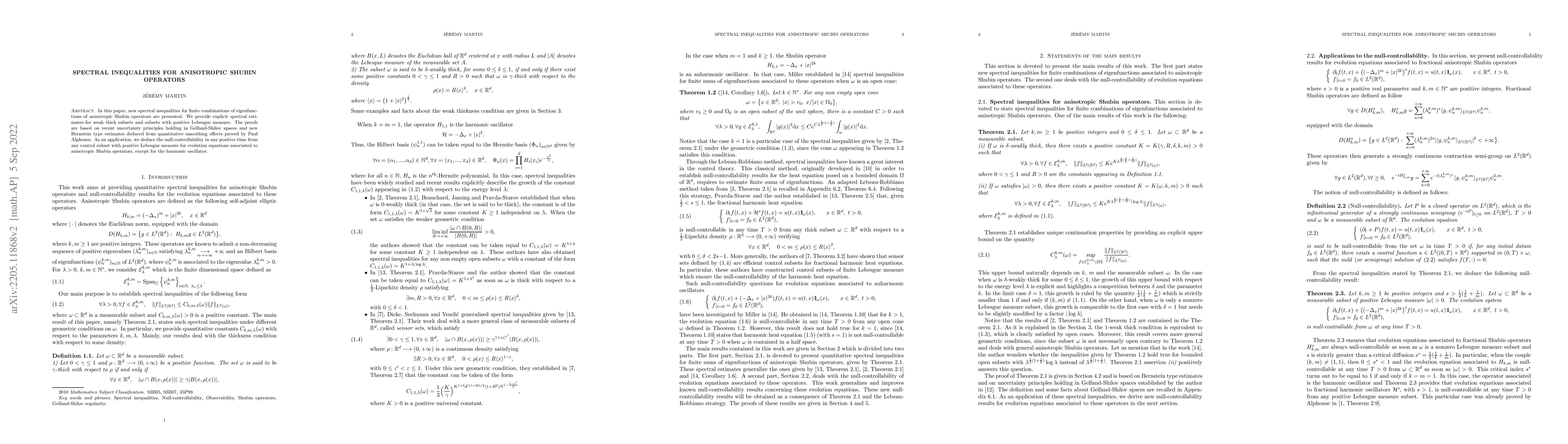 Thumbnail for Spectral Inequalities For Anisotropic Shubin Operators