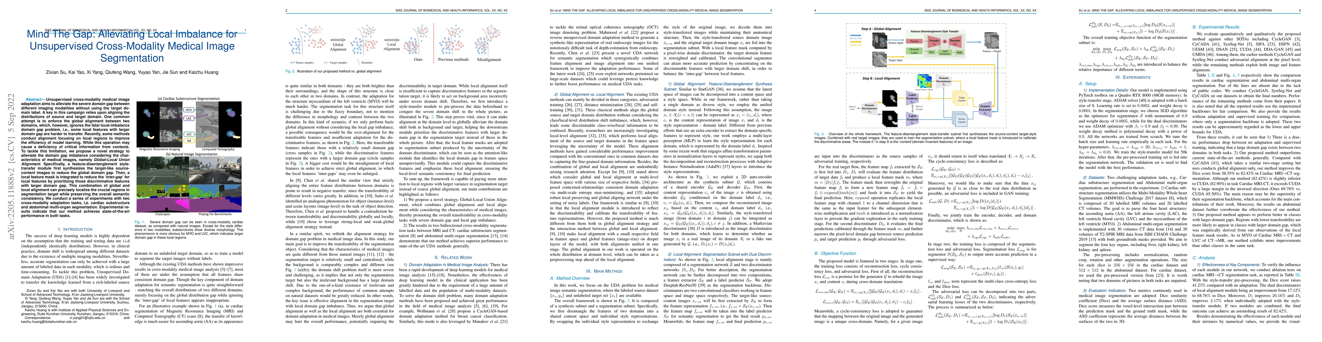 Thumbnail for Mind The Gap: Alleviating Local Imbalance for Unsupervised
  Cross-Modality Medical Image Segmentation