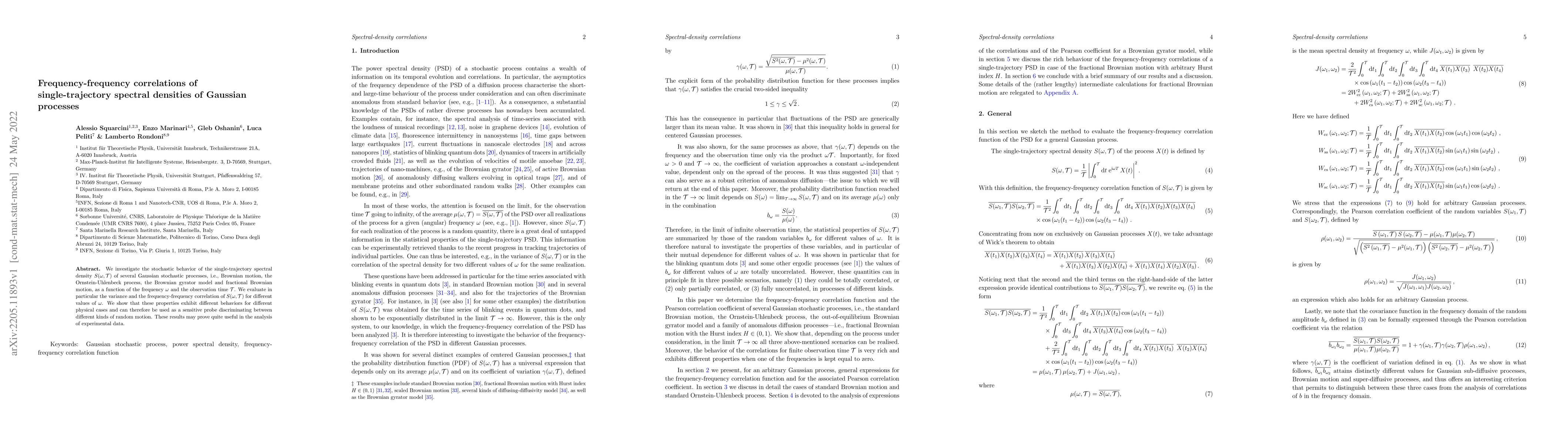 Thumbnail for Frequency-frequency correlations of single-trajectory spectral densities
  of Gaussian processes