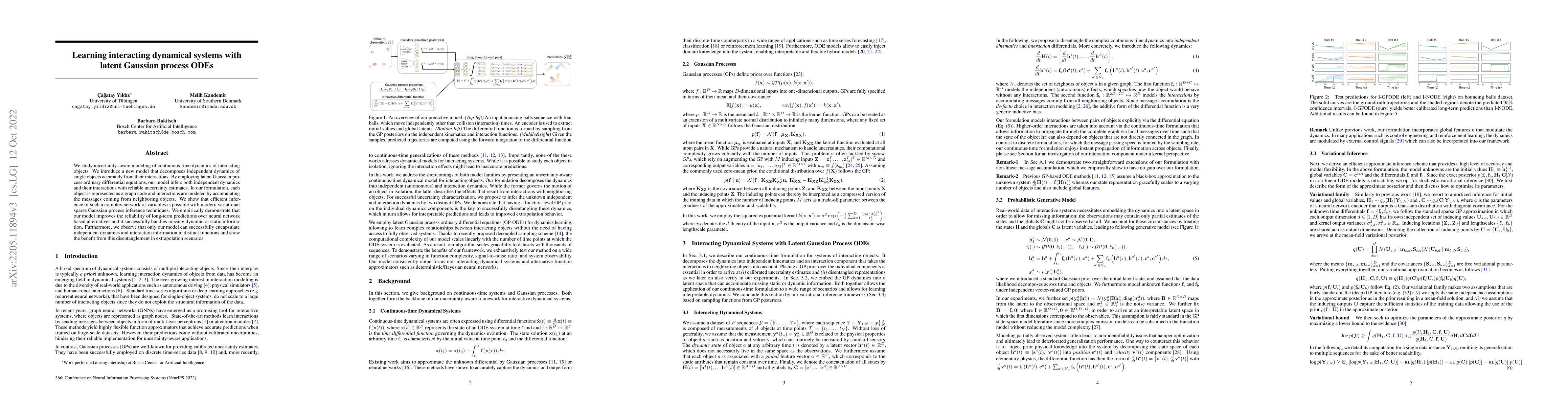 Thumbnail for Learning Interacting Dynamical Systems with Latent Gaussian Process ODEs