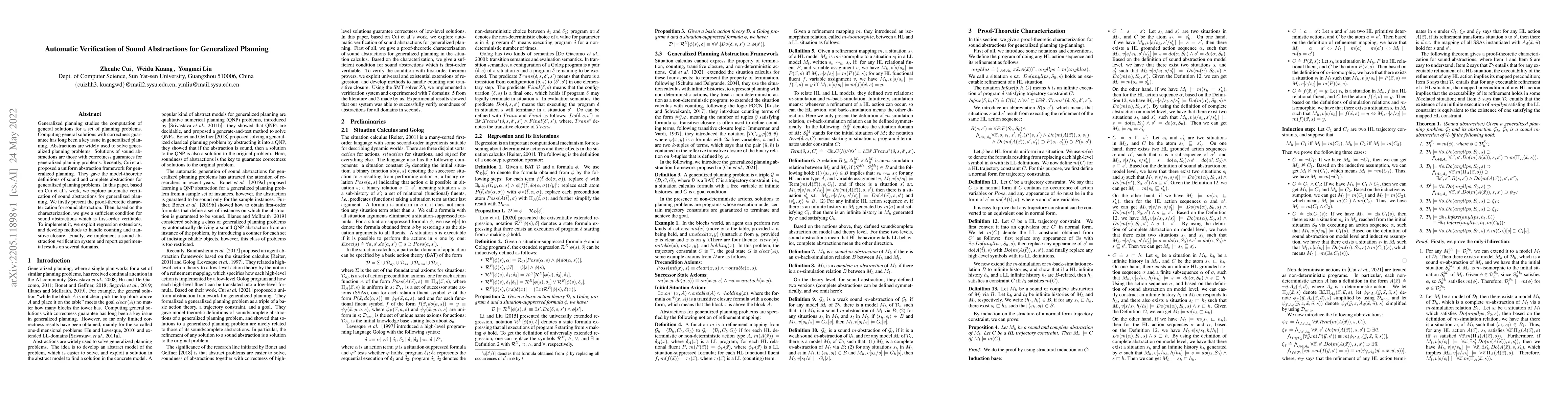 Thumbnail for Automatic Verification of Sound Abstractions for Generalized Planning