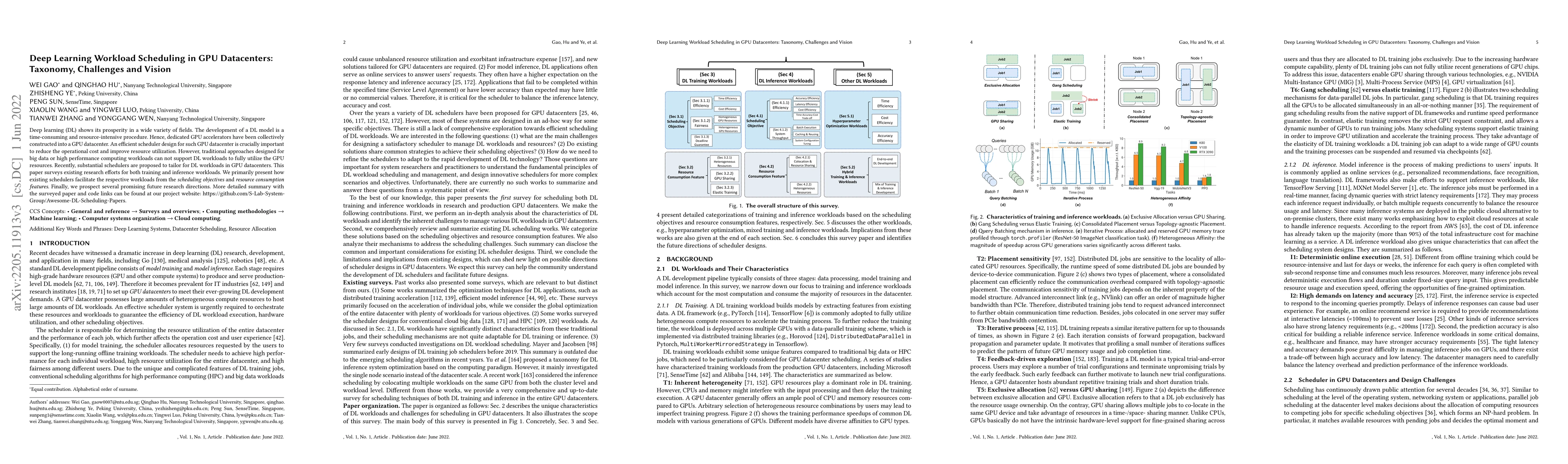 Thumbnail for Deep Learning Workload Scheduling in GPU Datacenters: Taxonomy,
  Challenges and Vision